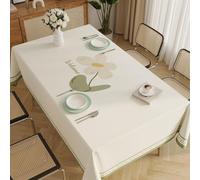 Simple Fresh Flowers Tablecloth, Washable, Waterproof and Oil-Proof, Durable Scratch Home Brilliant Table Cloth for Dining Table, Coffee Table C,140×140cm