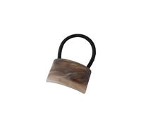Simple frosted wood grain ponytail hair band, geometric arc high elastic hair band(Rectangle Wood Brown)