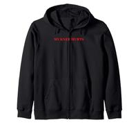 Simple Funny gym workout quote My Knee Hurts Zip Hoodie