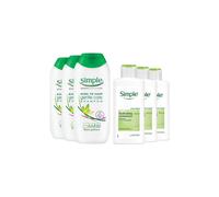Simple Gentle Care Shampoo 200Ml 3 Pack & Facial Moisturiser 125Ml 3 Pack In White White