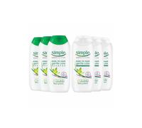 Simple Gentle Care Shampoo & Conditioner 200ml 3 Pack Bundle in White