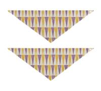 Simple Geometric Barb Purple Yellow cute dog bandanas Snap Button Unisex Puppy Cat Pet Scarf Cute Pet Holiday Set for Dogs Cats S