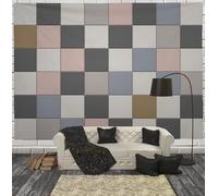 Simple Geometric Color Blocking Tapestry Black Blue Tapestries Checkered Pattern Wall Hanging Decor Living Room Yoga Meditation and Bedroom 90 x 120cm