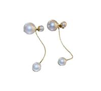 Simple geometric pearl earring with retro European and American style, elegant and stylish, suitable for women.