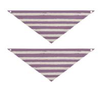 Simple Geometric Purple Horizontal Strips Dog bandanas bulk Snap Button Scarf Handkerchief Cute Pet Holiday Set for Dogs Cats M