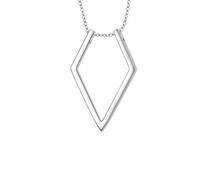 Simple Geometric Ring Holder Necklace for Women Men Cute Dainty Ring Keeper Necklaces Rhombus Pendant Saver Chain Bride Wedding Engagement Jewelry Birthday Valentine's Day Gifts Wife Girlfriend