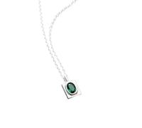 Simple Geometric Square Green Diamond Unisex Fashion Necklace Temperament D9451,