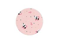 Simple Geometry Little Fresh Panda Round Diatomaceous Earth Coaster Set - Natural, Eco-Friendly, Fast-Absorbing Circular Coasters (1/2/4/6-Piece Pack) With Full-Print Design & Smooth Rounded Edges