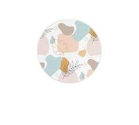 Simple Geometry Round Diatomaceous Earth Coaster Set - Natural, Eco-Friendly, Fast-Absorbing Circular Coasters (1/2/4/6-Piece Pack) With Full-Print Design & Smooth Rounded Edges