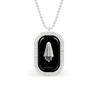 Simple Ghost Floating in The Air Rectangle Pendant Necklace Silver Women Jewelry Alloy Keychain Tag Jewelry