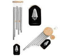 Simple Ghost Floating in The Air Wind Chimes Memorial Deep Tone Windchime with 6 Aluminum Tubes Outdoor Backyard Garden Decoration
