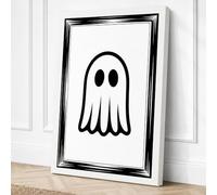 Simple Ghost Minimalist Canvas Wall Art Print 30x20 Inch