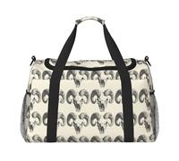 Simple Goat Skull Print Duffle Bag for Travel, Carry On Weekender Overnight Duffel Bags, Gym Bags for Women Men, Personal Item Travel Bag