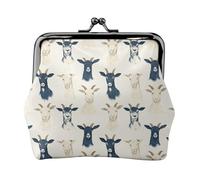 Simple Goats Print Coin Purse for Women, Kiss-lock Change Purse Wallets, Small PU Leather Coin Purses