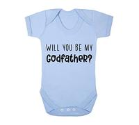 Simple Godparent proposal. Will you be my Godfather? [BBY7] baby grow vest, 0-3 months, Pastel Blue