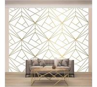 Simple Golden Geometric Line Creative 3D Wallpaper Luxury Home Dining Decor Paste Sofa Living Room The Wall for Bedroom Mural-400cm×280cm