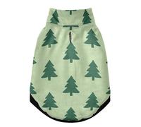 Simple Green Pine Tree Pattern Warm Dog Coat, Adjustable Durable Doggie Winter Jacket Reversible Cozy Puppy Cold Weather Apparel from Small to Large Breed