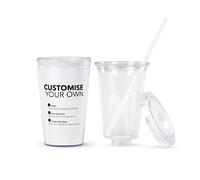 Simple Green Solutions - Customizable Paper Insert Acrylic Double Wall Cup for Cold Drinks, Clear Reusable Cups with Lids & Straws, Insulated Plastic Tumblers with Lids & Straw, Acrylic Tumblers, 16oz