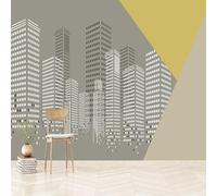 Simple Hand Drawing Architecture City Geometric Art 3D Wallpaper Easy Install Feature Office Living Room Sofa Bedroom TV Background Wall Decoration-400cm×280cm