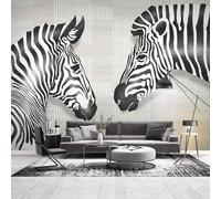 Simple Hand Drawn Black and White Animal Zebra Modern 3D Wallpaper Premium Textured Silk Neutral Tones Material Ideal for Living Room Bedroom-400cm×280cm