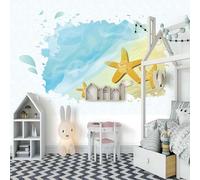 Simple Hand Painted Starfish Seashell Beach 3D Wallpaper Luxury Home Dining Decor Paste Sofa Living Room The Wall for Bedroom Mural-350cm×256cm