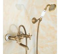 Simple Handheld Shower, Blue and White Porcelain, All Copper