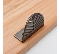 Simple Handle Leaf Brass Invisible Cabinet Wardrobe Furniture Drawer Zinc Alloy Gold Handle(9995-32mm-Grey)