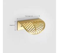 Simple Handle Leaf Brass Invisible Cabinet Wardrobe Furniture Drawer Zinc Alloy Gold Handle(9996-32mm-Cool Gold)