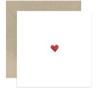Simple Heartfelt Thinking of You Cards for Friends and Family - Valentine's Gift, Wedding Anniversary Present for Husband Wife Boyfriend Girlfriend - Red Pencil Heart Illustration - Blank Inside