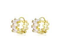 Simple Hoop Earrings, Gold Hoop Earrings Jewelry Cubic Zirconia Irregular Hollow for Women Mother'S Day Jewelry Upgrade