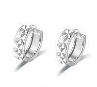 Simple Hoop Earrings, Silver Hoop Earrings Irregular Rhombus 9.5X3.8mm for Women Mother'S Day Jewelry Upgrade