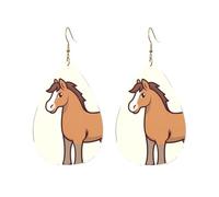 Simple Horse Cartoon Acrylic Hoop Earrings For Women Teardrop Dangle Earrings Lightweight Fashion Jewelry Gifts Outfits Accessories For Women Ladies