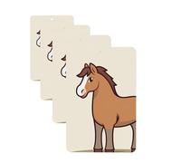 Simple Horse Cartoon Car Air Fresheners 4 Pcs Funny Hanging Car Air Fresheners Cute Long Lasting Scented Mirror Hanging Decoration Ornaments Gift For Men Women Rectangle