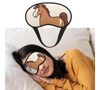 Simple Horse Cartoon Sleep Mask Women Men Soft Comfortable Eye Mask Shade Cover with Adjustable Strap for Travel Yoga Nap Sleeping