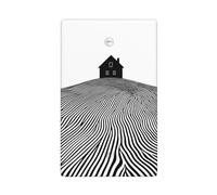 Simple House Silhouette Line Minimalist Single Toggle Blank Wall Plate Light Switch Cover Decorative 1 Gang for Kitchen Room Bathroom Size 11.4x7cm