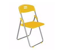 Simple Household Stool, no Need to Install PP Folding backrest Chair, Stackable Training Chair, Office Conference Chair, 1 Piece(Yellow)