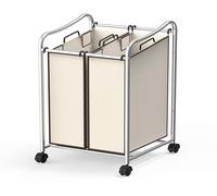 Simple Houseware 2-Bag Heavy Duty Rolling Laundry Sorter Cart, Chrome