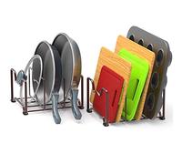 Simple Houseware 2 Pack - Kitchen Cabinet Pantry and Bakeware Organizer Rack Holder, Bronze