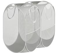 Simple Houseware 2 Pack - Mesh Pop-Up Laundry Hamper Basket With Side Pocket, Gray