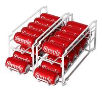 Simple Houseware 2 Pack - Stackable Beverage Soda Can Dispenser Organizer Rack, White