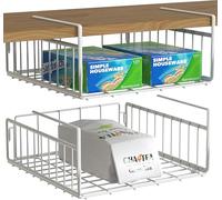 Simple Houseware 2 Pack - Under Shelf Basket, White