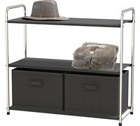 Simple Houseware 3-Tier Closet Storage with 2 Drawers, Dark Grey