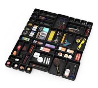 Simple Houseware 42 PCS Interlocking Drawer Organizer, Black