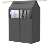 Simple Houseware 54" Garment Cover, Fully Enclosed, with Clear Window for Clothes Rack/Closet/Hanging Clothes, Dark Gray