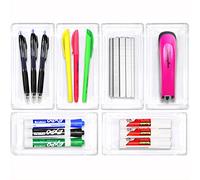 Simple Houseware 6 Pack Clear Plastic Drawer Organizers, 3.25x 6.12