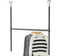 Simple Houseware Adjustable Closet Hanging Rod, Black