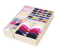 Simple Houseware Closet Underwear Organizer Drawer Divider 4 Set, Beige