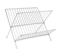Simple Houseware Collapsible Dish Drying Rack, Large Folding Dish Rack, Metal Drying Rack for Dishes Drying Dish Rack for Counter, Sink Drying Rack Dish Drying Racks Silver