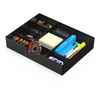 Simple Houseware Drawer Organizer Tray with 9 Adjustable Compartments, Black