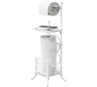 Simple Houseware English Style Bathroom Toilet Tissue Roll Holder Stand, White